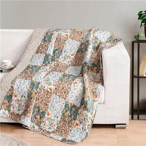50"x 60" Quilted Throw Blanket- Microfiber Quilt Throw